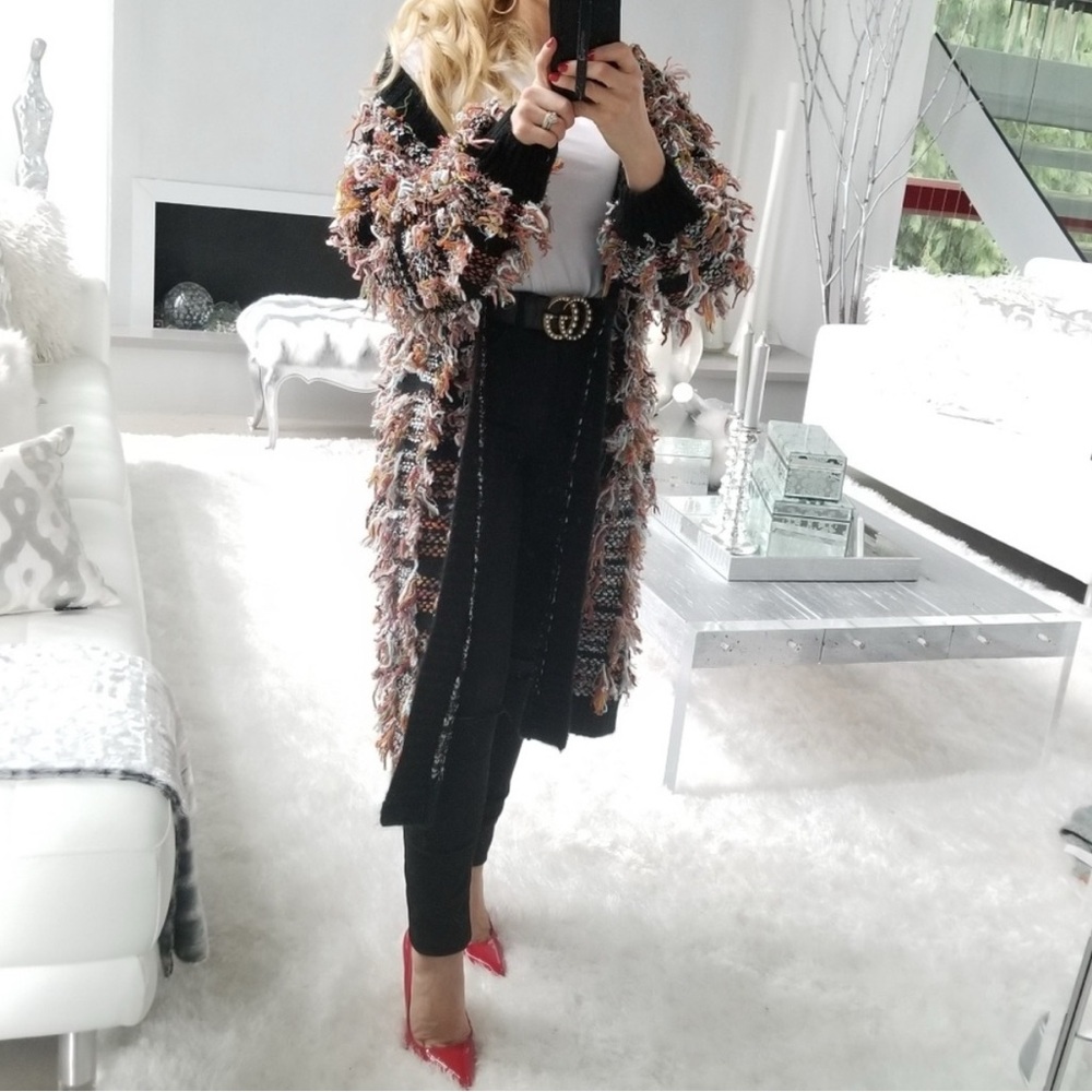 Cardigan Fringe Cardigan Black
